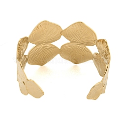Bracelets manchettes ouverts creux en acier inoxydable 304 avec placage ionique (IP)&nbsp;BJEW-S151-01G-03