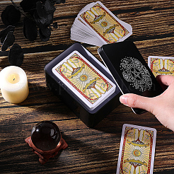 Tarotkarten-Sammelboxen aus Eisen mit Kreuz- und Sternaufdruck&nbsp;AJEW-CN0007-91B
