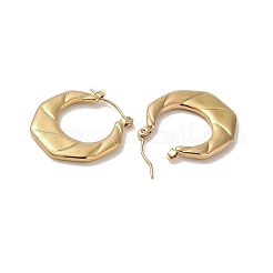 Шестигранные серьги-полукольца из нержавеющей стали 201 для женщин EJEW-G385-27G