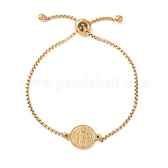 Браслеты-слайдеры из нержавеющей стали 304 с коробчатой цепочкой&nbsp;BJEW-B163-01G