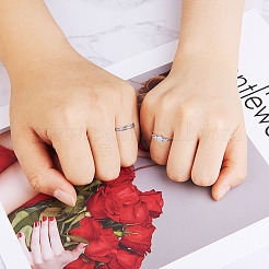 Регулируемые парные кольца из стерлингового серебра с родиевым покрытием 925 пробы JR745A