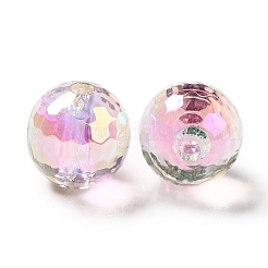 Perline acriliche iridescenti arcobaleno con placcatura uv bicolore&nbsp;TACR-D010-03B