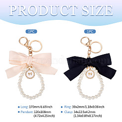 2шт 2 цвета золотой сплав и полиэстер и пластиковый брелок&nbsp;KEYC-TA0001-35C