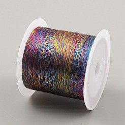 3プライポリエステル糸  中国語結びコード  編まれたブレスレットのネックレスの作成のため  カラフル  0.2mm  約109.36ヤード（100m）/ロール&nbsp;OCOR-WH0079-82A-03