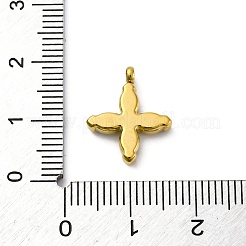 304ステンレスペンダント  キュービックジルコニア付き  イオンプレーティング（ip）  花  透明  16x13.5x3mm  穴：1.8mm&nbsp;STAS-C118-01G-06