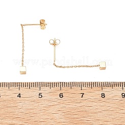 真鍮のタッセルスタッドピアス  キューブ  18KGP本金メッキ  40mm&nbsp;EJEW-D321-01G