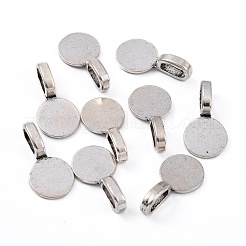 Клей из сплава в тибетском стиле на плоских подушечках для подвесок TIBEP-1124-AS-FF