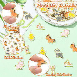 40шт 8 стиля подвески из цинкового сплава с эмалью&nbsp;FIND-CJ0004-47