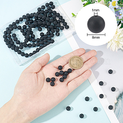 3 нити натуральных черных агатовых бусин&nbsp;G-GO0001-04