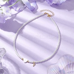 Ожерелья с подвесками из латуни микро-паве класса AAA с кубическим цирконием и буквами NJEW-JN04771-25