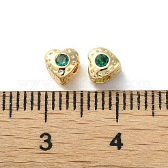 День святого Валентина латунные бусины с микропаве и кубическим цирконием&nbsp;KK-P256-10G-04