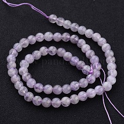 Нити круглых бусин из натурального лавандового аметиста G-O134-08-6mm-01
