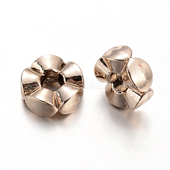 花合金ビーズ  大穴ビーズ  ライトゴールド  12x5mm  穴：4mm&nbsp;PALLOY-O065-17G-AAA