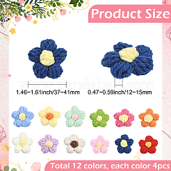 48 шт. 12-х цветные аксессуары для вязания украшений из хлопка ручной работы&nbsp;DIY-SC0031-61