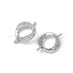 Breloques connecteurs en laiton Shegrace avec micro-pavé de zircone cubique transparente&nbsp;XGRQ3P221-601P