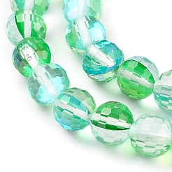 Гальваника прозрачные стеклянные бусины k9 пряди&nbsp;GLAA-L028-8mm-A04