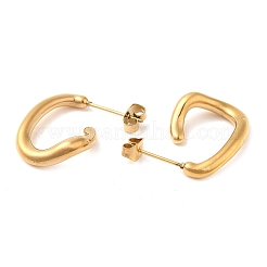 Серьги-гвоздики трапециевидной формы из нержавеющей стали 304 с вакуумным покрытием PVD&nbsp;EJEW-M224-06G