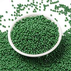 MIYUKIラウンドロカイユビーズ  日本製シードビーズ  （rr431)不透明な緑の光沢  8/0  3mm  穴：1mm  約422~455PCS /ボトル  10 G /ボトル&nbsp;SEED-JP0009-RR0431