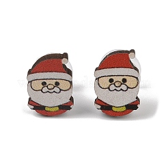 Деревянные серьги-гвоздики со стальными иглами EJEW-U016-04P-02