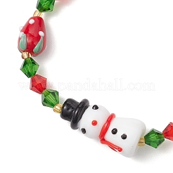 Биконус k9 стеклянные бусины эластичные браслеты BJEW-MZ00194