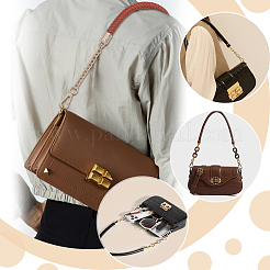 Poignées de sac tressées en cuir pu&nbsp;DIY-WH0366-84KCG