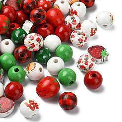 100 pièce de perles en bois naturel teintées&nbsp;WOOD-CJ0002-80