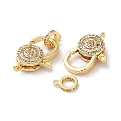 Застежки-лобстеры с прозрачным кубическим цирконием и латунным паве KK-M287-07G-A