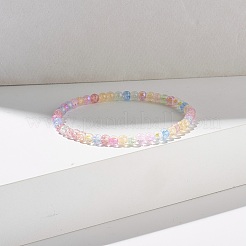 Сверкающие хрустящие стеклянные круглые бусины стрейч браслеты набор&nbsp;BJEW-JB07189