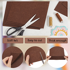 フェルト不織布15枚  DIYクラフト用品  長方形  ココナッツブラウン  285x180x1mm&nbsp;DIY-SP0003-93H
