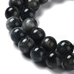 Бусы натуры ястребиный глаз&nbsp;G-D0001-22B-8mm-01