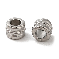 変色しない304ステンレススチールビーズ  大穴ビーズ  コラム  ステンレス鋼色  7x5.5mm  穴：4mm&nbsp;STAS-I203-43P