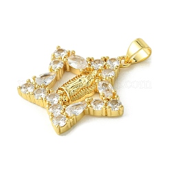 Латунные микропаве прозрачные подвески с фианитом&nbsp;KK-H472-38B-G