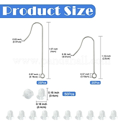 100 шт. 3 стиля крючков для сережек из хирургической нержавеющей стали 316 FIND-YW0005-50