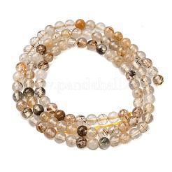 Нити бусин из натурального рутилированного кварца G-D314-A01-4mm