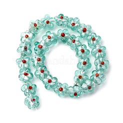 Ручная серебряная фольга стеклянные бусины Lampwork FOIL-T001-02L