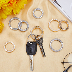 8 шт. 4 стиля сплава кристалл горный хрусталь пружинные затворные кольца&nbsp;FIND-GF0005-59