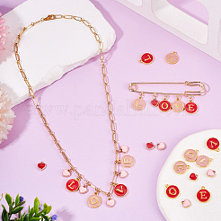 32 шт. 5 стиля позолоченных эмалевых подвесок из сплава&nbsp;ENAM-TA0003-13A