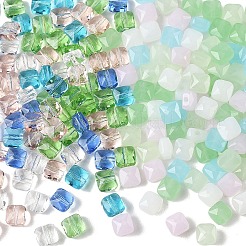 250шт 5 цвета прозрачные стеклянные бусины&nbsp;GLAA-YW0005-70