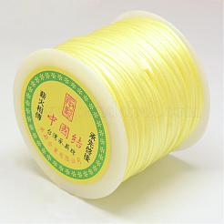 ナイロンサテンのラットテールコード  ブレスレットジュエリー製作用ビーズ糸、中国結びマクラメ工芸  シャンパンイエロー  1.5mm  約49.21ヤード（45m）/ロール&nbsp;NWIR-R033-1.5mm-540