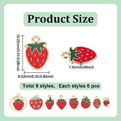 48шт 8 стиля подвески из сплава с эмалью&nbsp;ENAM-HY0001-48