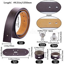 レザー時計バンド  鉄ねじ付き  ココナッツブラウン  125x3.75~3.9x0.35cm&nbsp;FIND-WH0110-853A
