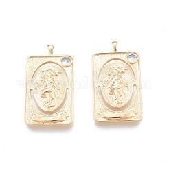 Латунные микропаве прозрачные подвески с фианитом&nbsp;KK-G432-19G