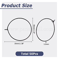 50 шт. серьги-кольца из нержавеющей стали 304&nbsp;EJEW-HS0001-12C