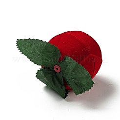 Флокированные пластиковые коробки для колец с розами&nbsp;LS-CON-C015-01B