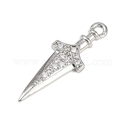 Латунные микропаве прозрачные подвески с фианитом&nbsp;KK-L238-14P