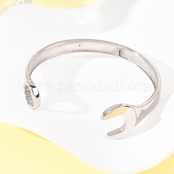 Браслеты-манжеты из нержавеющей стали 304 для женщин и мужчин&nbsp;BJEW-P386-03P