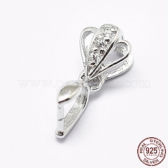 Антикоррозийное родиевое покрытие 925 стерлинговое серебро микропаве кубические цирконии подвески баилы STER-E053-27P