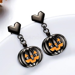 Серьги-гвоздики с подвесками из эмали из сплава тыквы на Хэллоуин FS-WG02254-01