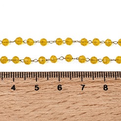 Ожерелье ручной работы из нержавеющей стали 304 с гранеными стеклянными бусинами-ронделями и камнями-талисманами для женщин.&nbsp;NJEW-G195-01G-01