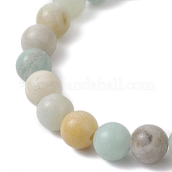 Браслеты с круглыми бусинами из натурального цветка амазонита BJEW-JB12434